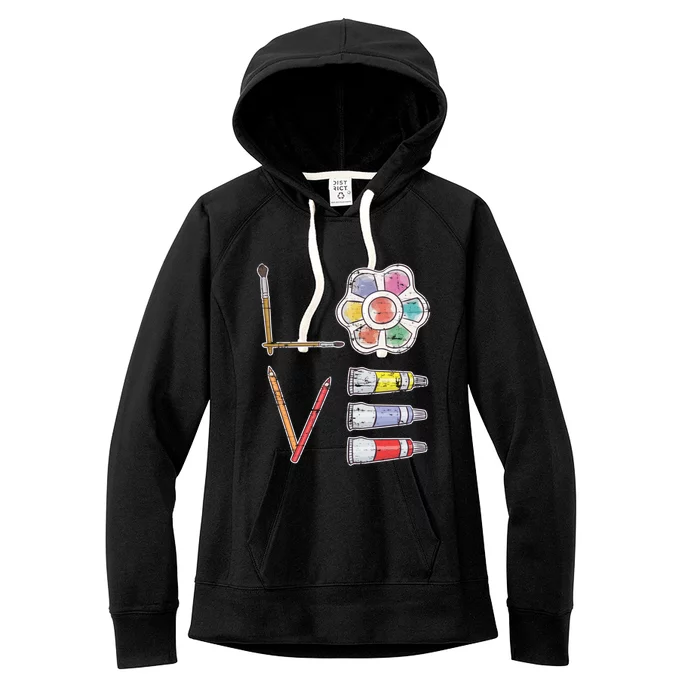 Painter Valentines Day Gift Painting Tools Drawing Artist Meaningful Gift Women's Fleece Hoodie