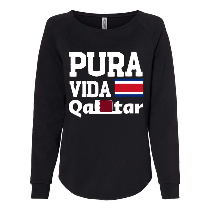 Pura Vida En Qatar 22 Costa Rica Womens California Wash Sweatshirt