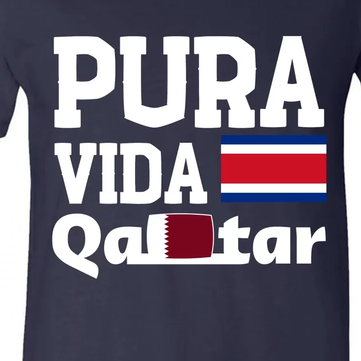 Pura Vida En Qatar 22 Costa Rica V-Neck T-Shirt