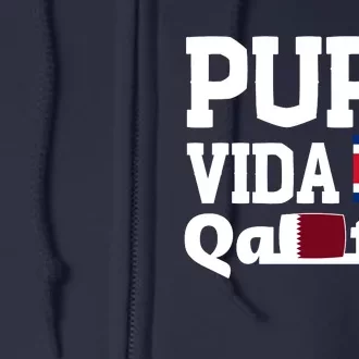 Pura Vida En Qatar 22 Costa Rica Full Zip Hoodie