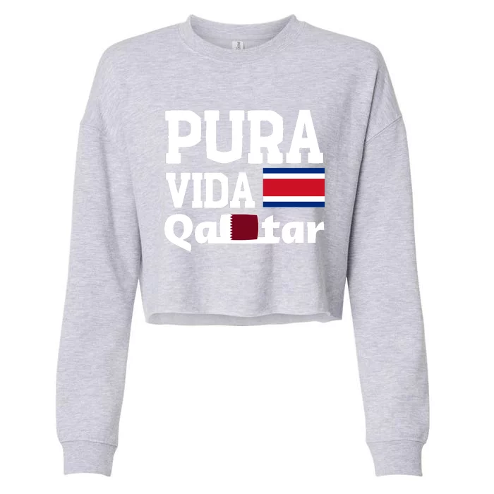 Pura Vida En Qatar 22 Costa Rica Cropped Pullover Crew