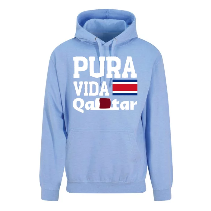 Pura Vida En Qatar 22 Costa Rica Unisex Surf Hoodie