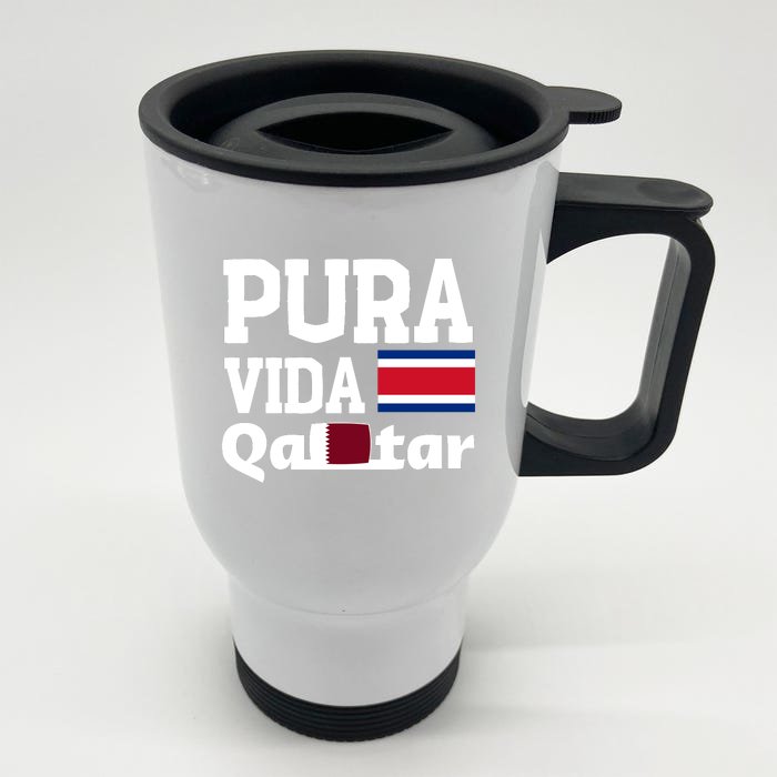 Pura Vida En Qatar 22 Costa Rica Front & Back Stainless Steel Travel Mug