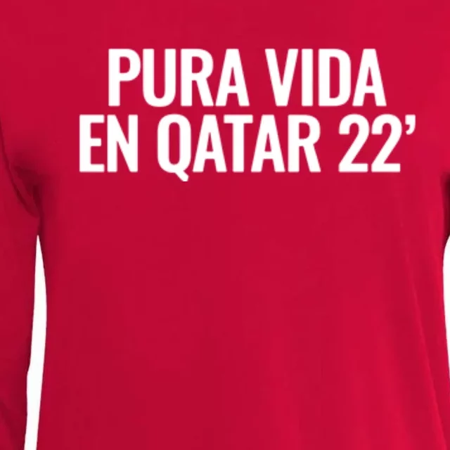 Pura Vida En Qatar 22 Costa Rica Womens Cotton Relaxed Long Sleeve T-Shirt