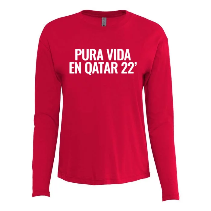 Pura Vida En Qatar 22 Costa Rica Womens Cotton Relaxed Long Sleeve T-Shirt