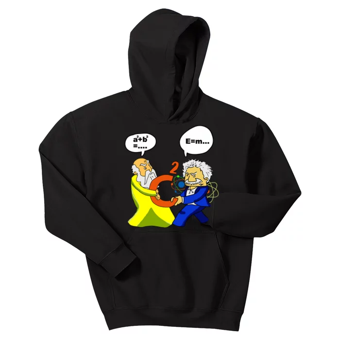 Pythagoras Vs Einstein Funny Math Science Kids Hoodie