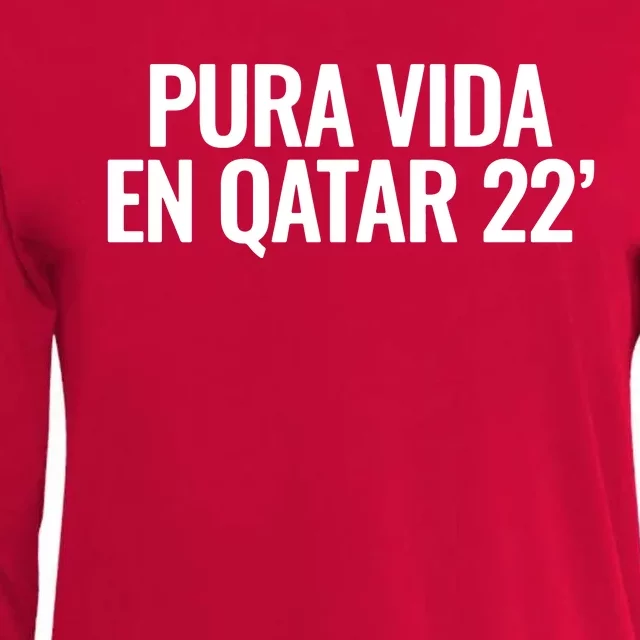 Pura Vida En Qatar 22 Costa Rica Womens Cotton Relaxed Long Sleeve T-Shirt