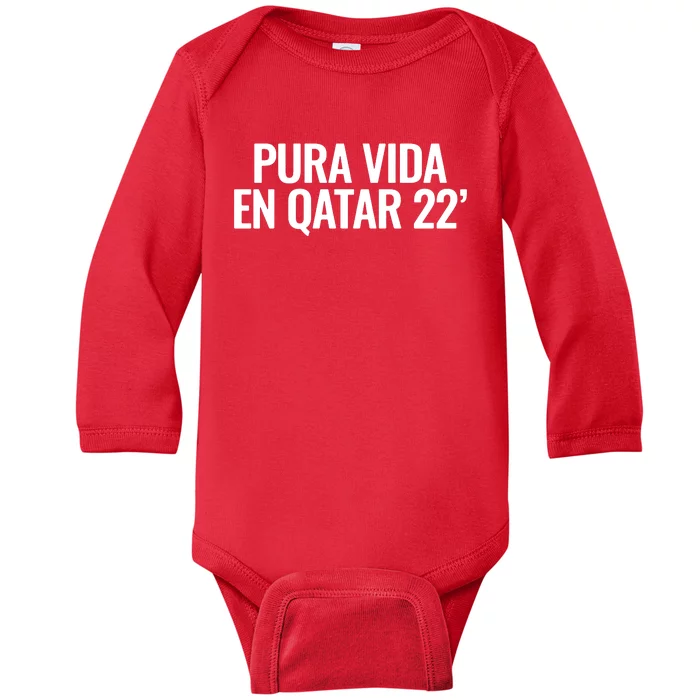 Pura Vida En Qatar 22 Costa Rica Baby Long Sleeve Bodysuit