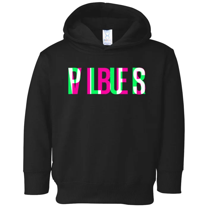 Plur Vibes Edm Rave Optical Illusion Glitch Trippy Raver Toddler Hoodie