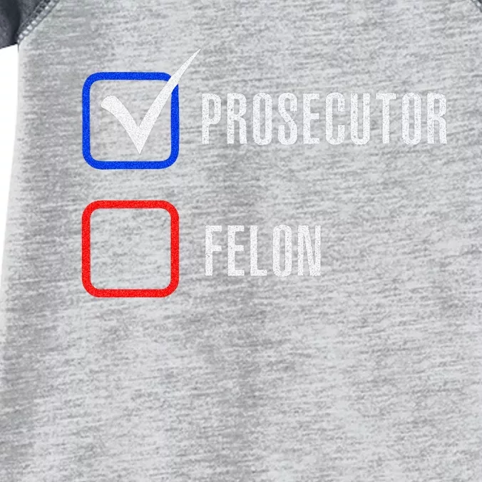 Prosecutor Vs Felon 2024 Voting Election 2024 Usa Infant Baby Jersey Bodysuit