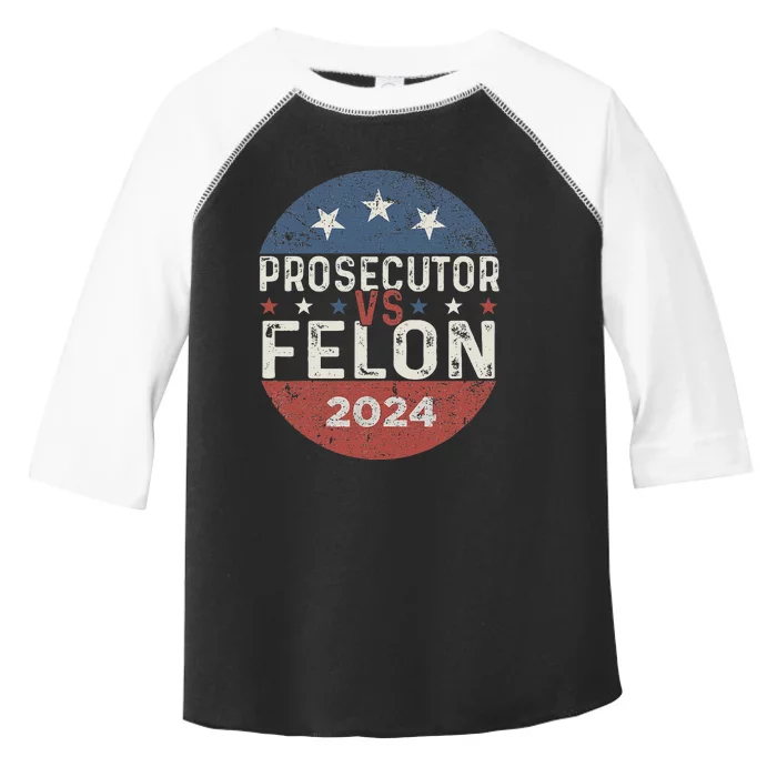 Prosecutor Vs Felon 2024 Retro Stripe Voting Election 2024 Toddler Fine Jersey T-Shirt