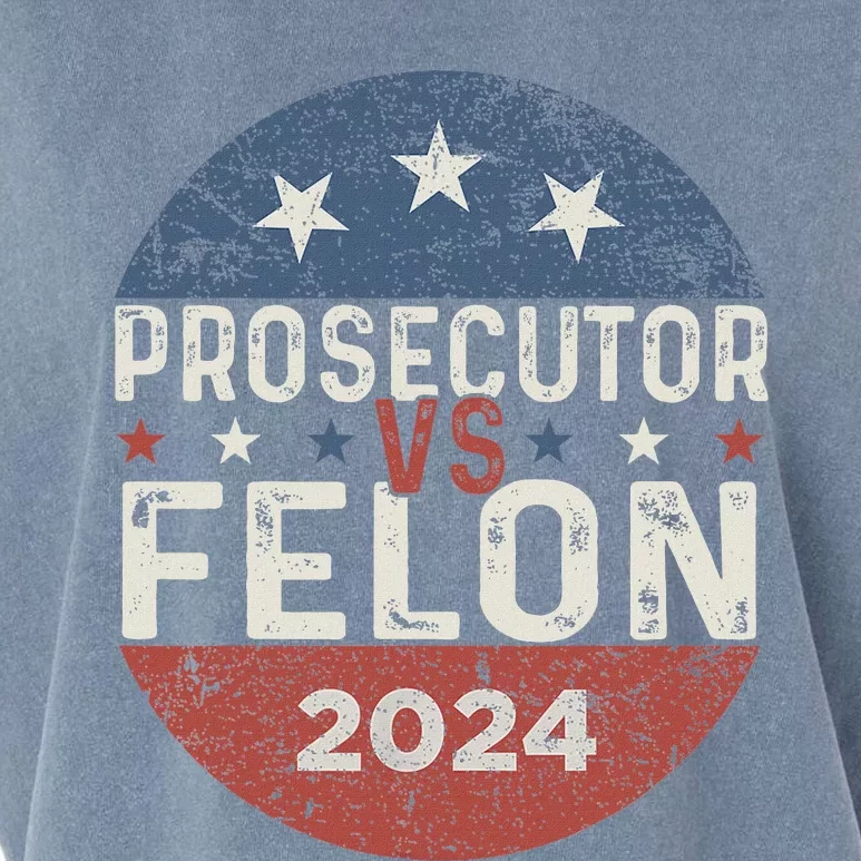 Prosecutor Vs Felon 2024 Retro Stripe Voting Election 2024 Garment-Dyed Women's Muscle Tee