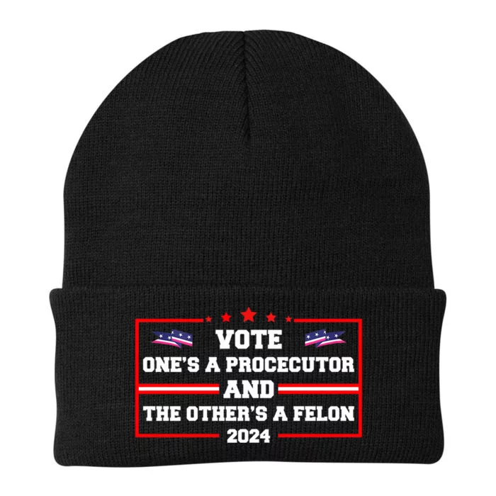 Prosecutor Versus Felon Voter Funny Political Knit Cap Winter Beanie