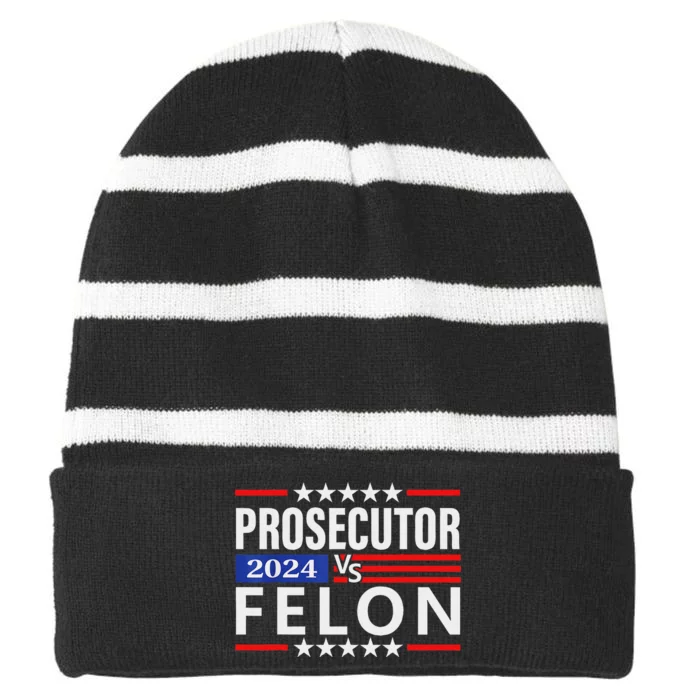 Prosecutor Vs Felon Prosecutor Vs Felon 2024 Striped Beanie with Solid Band