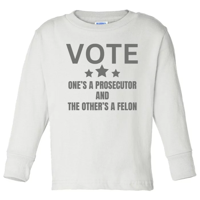 Prosecutor Versus Felon Voter Funny Political Toddler Long Sleeve Shirt