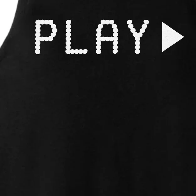 Play Vhs Forward Button Ladies Tri-Blend Wicking Tank