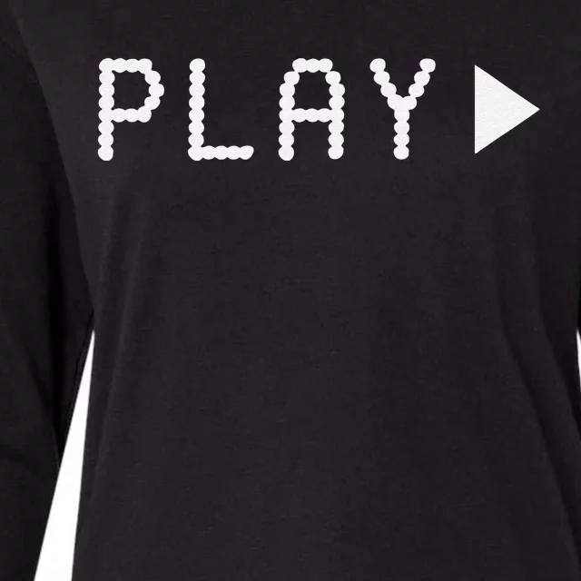 Play Vhs Forward Button Womens Cotton Relaxed Long Sleeve T-Shirt