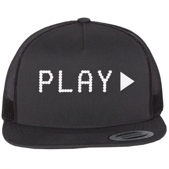 Play Vhs Forward Button Flat Bill Trucker Hat