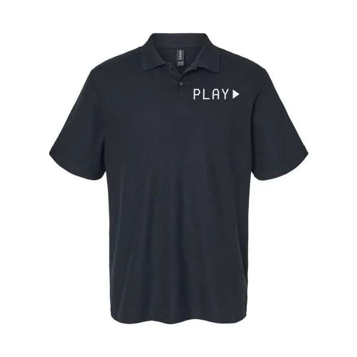 Play Vhs Forward Button Softstyle Adult Sport Polo