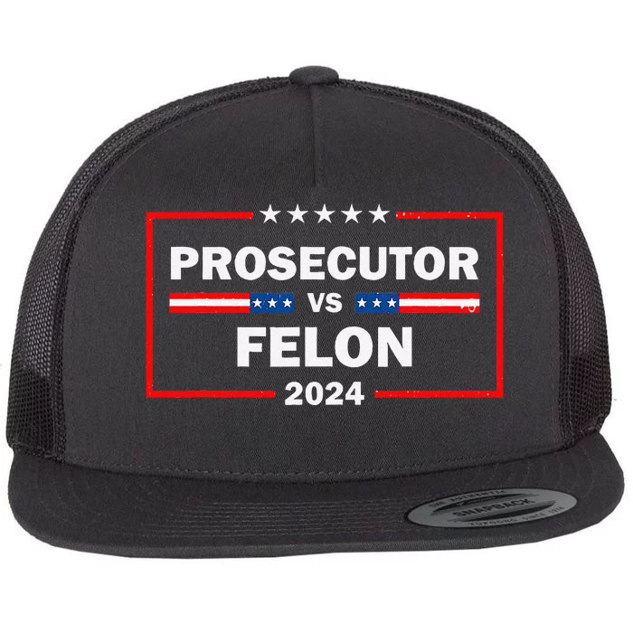 Prosecutor Vs Felon 2024 Political Voting Retro President Flat Bill Trucker Hat