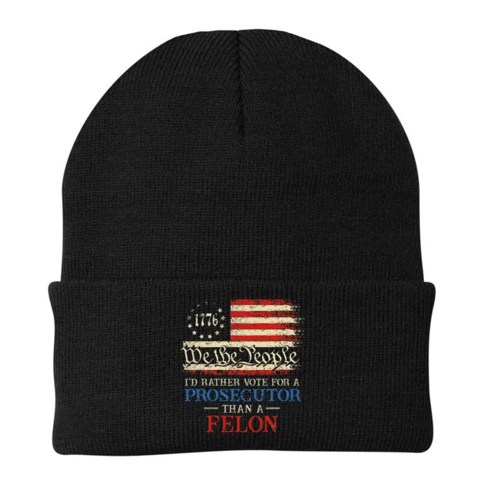 Prosecutor Vs Felon 2024 Rather Vote Prosecutor Than Felon Knit Cap Winter Beanie