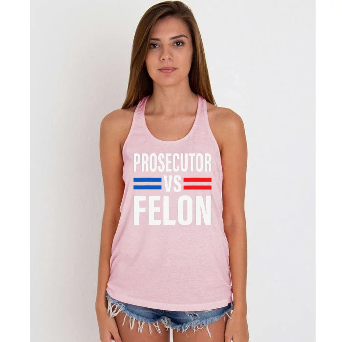 Prosecutor Vs Felon Pro Kamala Harris 2024 President Women's Knotted Racerback Tank