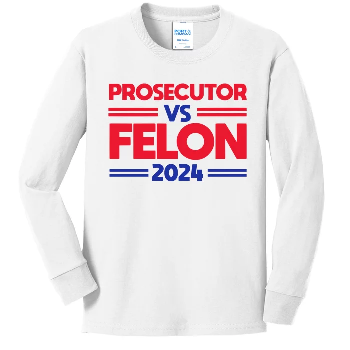 Prosecutor Vs Felon 2024 Kamala Harris Kids Long Sleeve Shirt