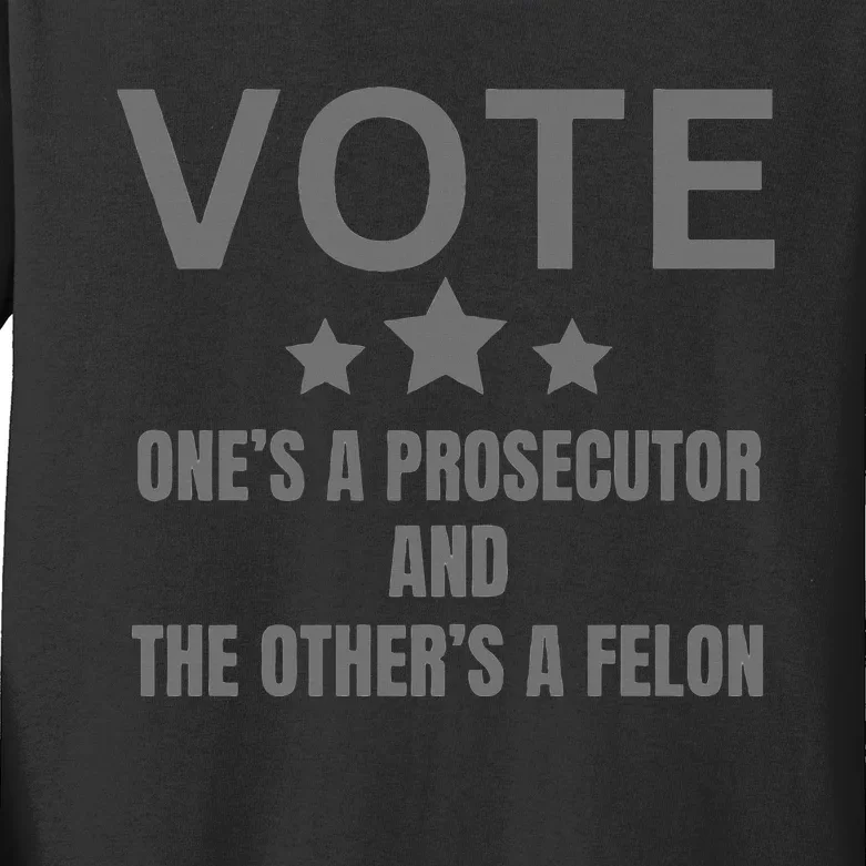 Prosecutor Versus Felon Voter Funny Political Kids Long Sleeve Shirt