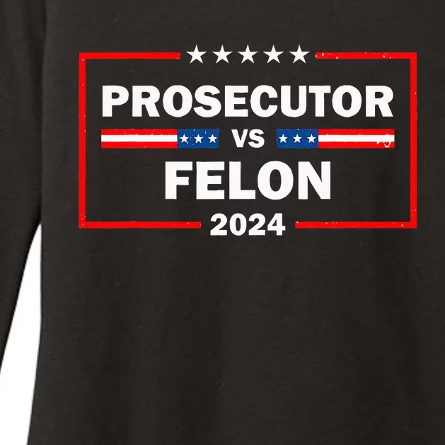 Prosecutor Vs Felon 2024 Retro Political Vote President Womens CVC Long Sleeve Shirt