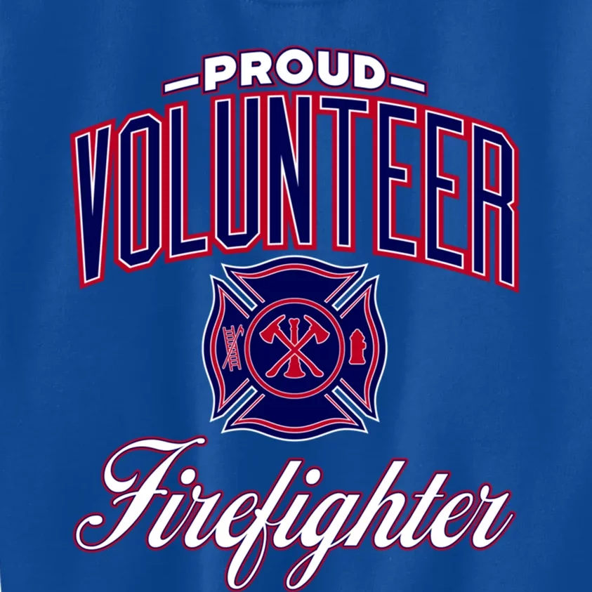 Proud Volunteer Firefighter Cool Gift Kids Sweatshirt