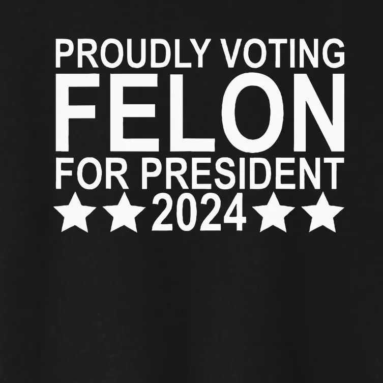 Proudly Voting Felon For President 2024 Women's Crop Top Tee