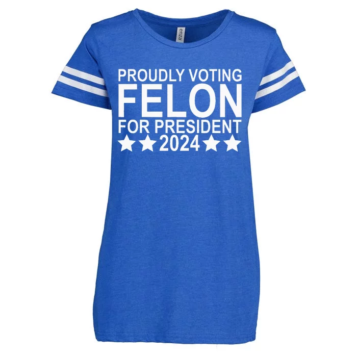 Proudly Voting Felon For President 2024 Enza Ladies Jersey Football T-Shirt