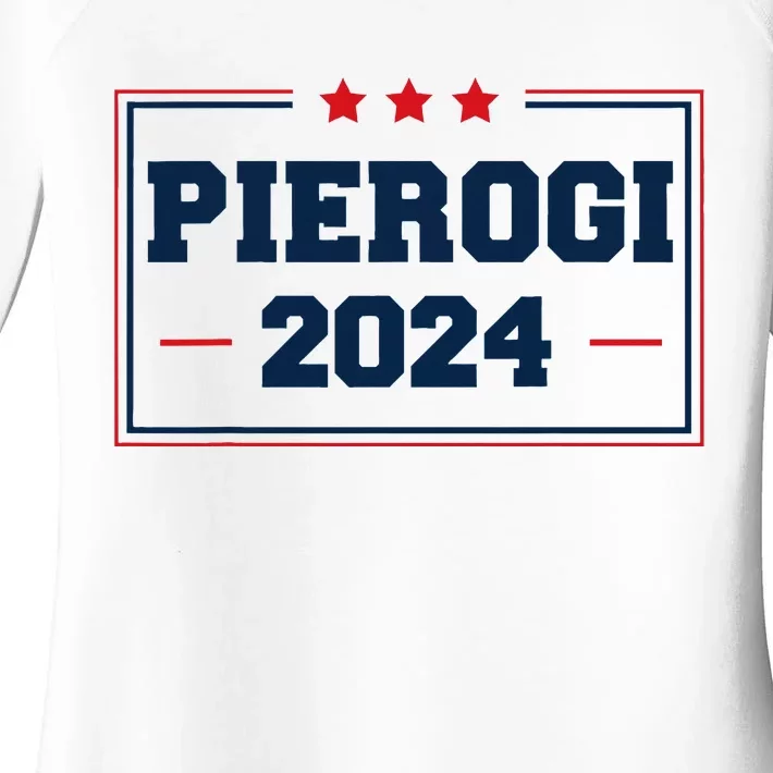 Pierogi Vote For Polish Food In 2024 Women's Perfect Tri Tunic Long Sleeve Shirt