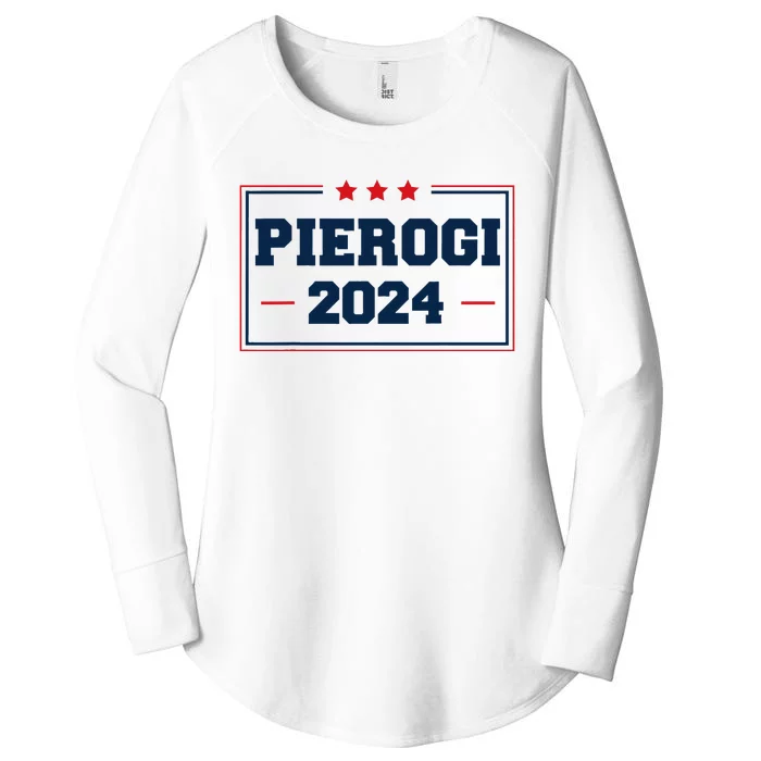 Pierogi Vote For Polish Food In 2024 Women's Perfect Tri Tunic Long Sleeve Shirt