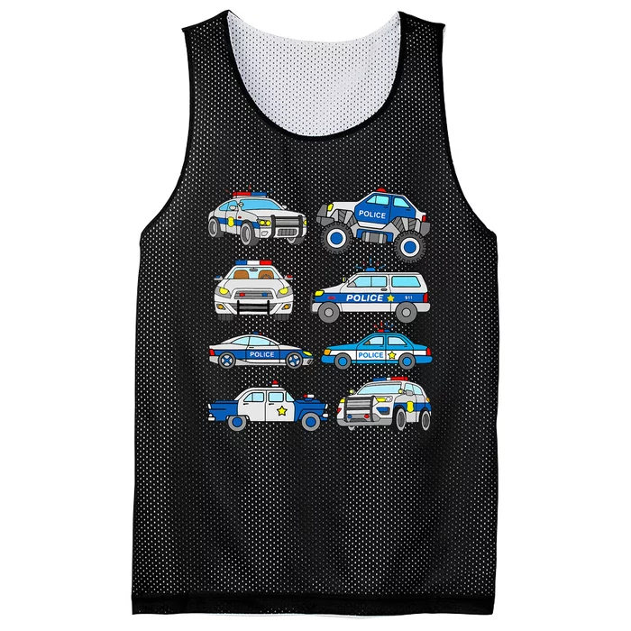 Police Vehicles For S Men Women Cop Cars Mesh Reversible Basketball Jersey Tank