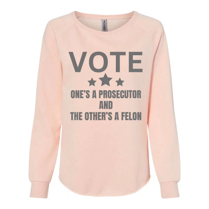 Prosecutor Versus Felon Voter Funny Political Womens California Wash Sweatshirt