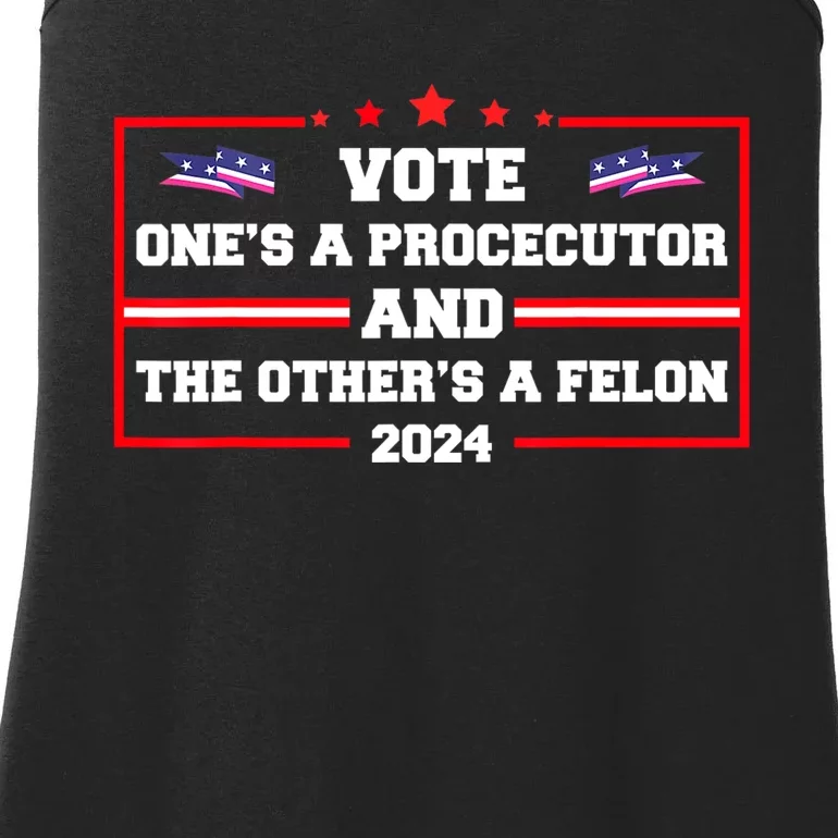 Prosecutor Versus Felon Voter Funny Political Ladies Essential Tank