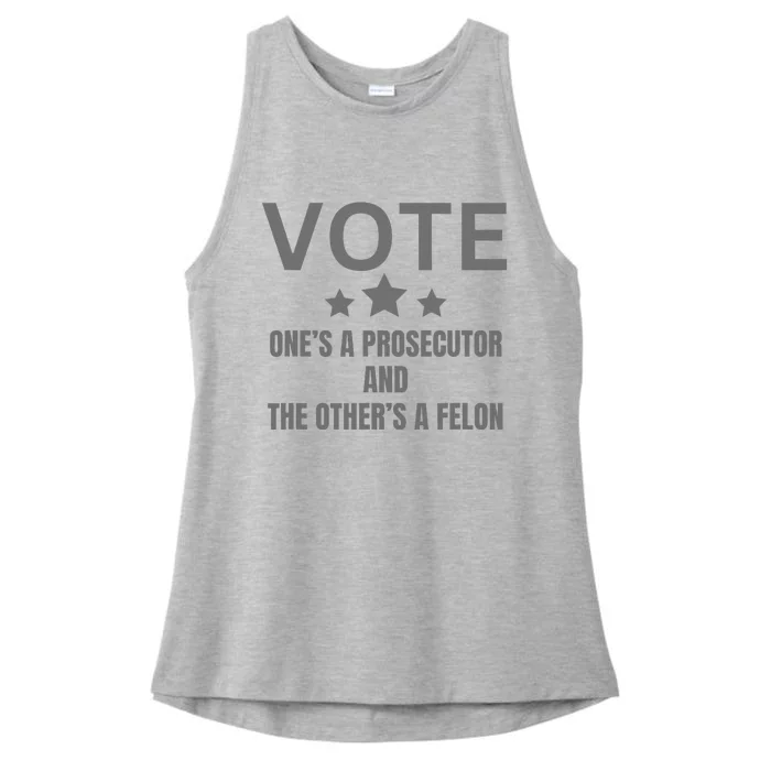 Prosecutor Versus Felon Voter Funny Political Ladies Tri-Blend Wicking Tank