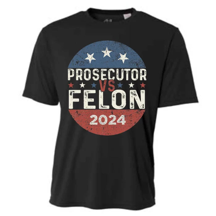 Prosecutor Vs Felon 2024 Retro Stripe Voting Election 2024 Cooling Performance Crew T-Shirt