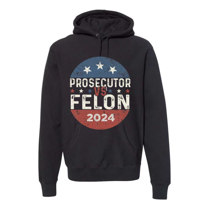 Prosecutor Vs Felon 2024 Retro Stripe Voting Election 2024 Premium Hoodie