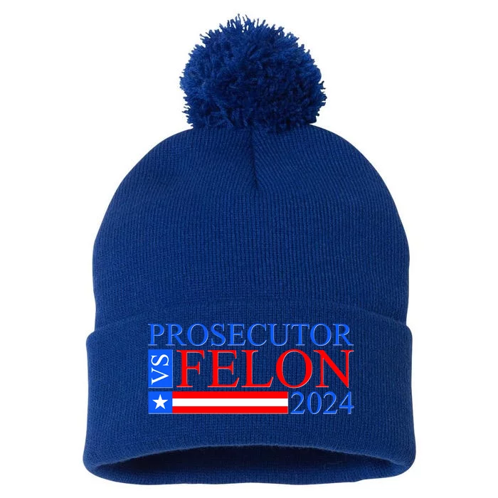 Prosecutor Vs Felon 2024 Kamala Vs Trump 2024 Election Pom Pom 12in Knit Beanie