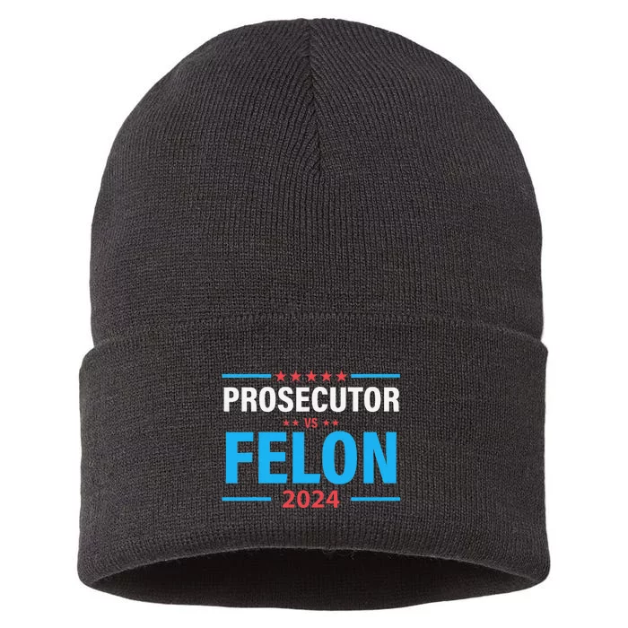 Prosecutor Versus Felon Political Voter Sustainable Knit Beanie