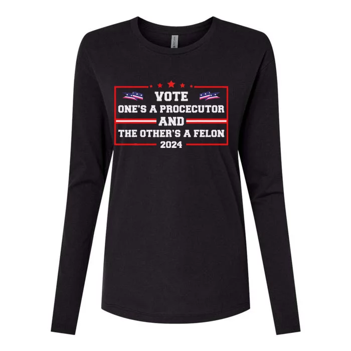 Prosecutor Versus Felon Voter Funny Political Womens Cotton Relaxed Long Sleeve T-Shirt