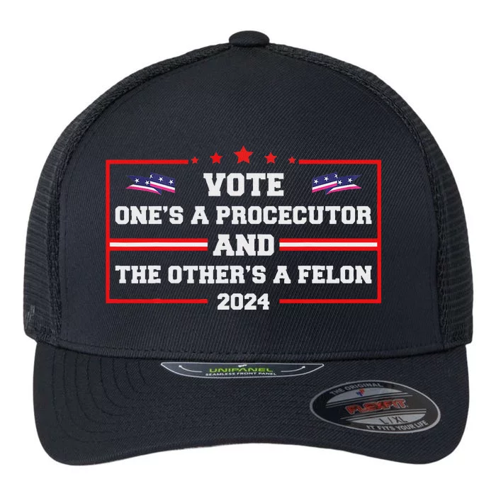 Prosecutor Versus Felon Voter Funny Political Flexfit Unipanel Trucker Cap