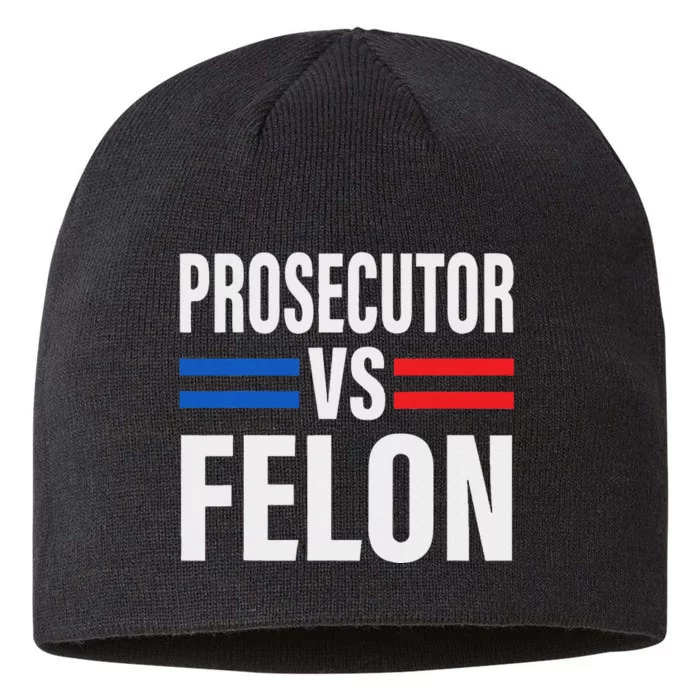 Prosecutor Vs Felon Pro Kamala Harris 2024 President 8 1/2in Sustainable Knit Beanie