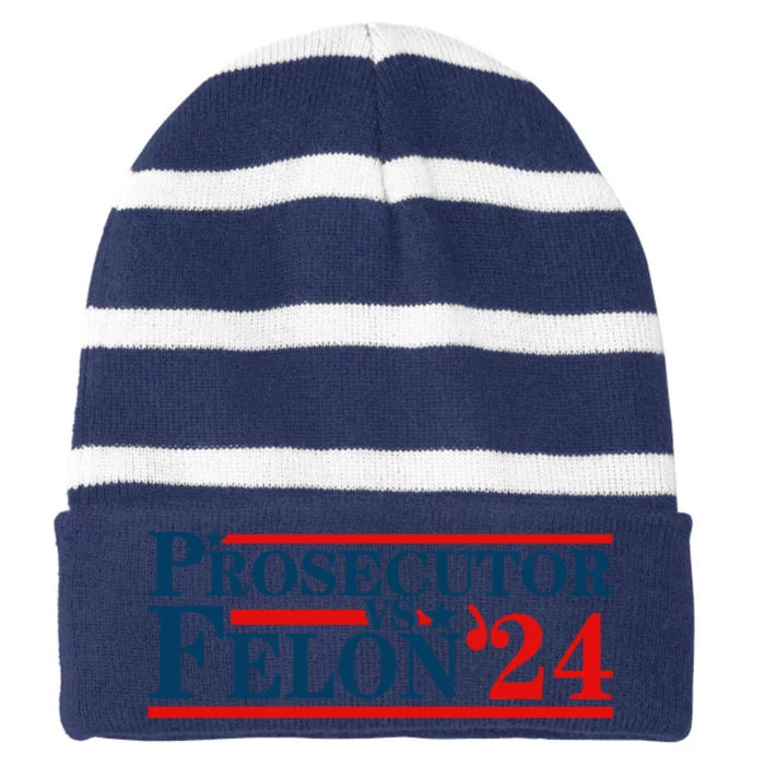 Prosecutor Vs Felon Prosecutor Vs Felon 2024 Striped Beanie with Solid Band