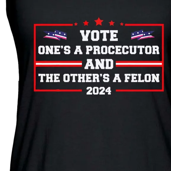 Prosecutor Versus Felon Voter Funny Political Ladies Essential Flowy Tank