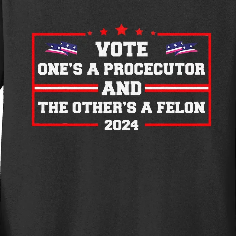 Prosecutor Versus Felon Voter Funny Political Kids Long Sleeve Shirt