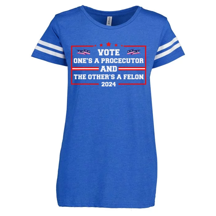 Prosecutor Versus Felon Voter Funny Political Enza Ladies Jersey Football T-Shirt