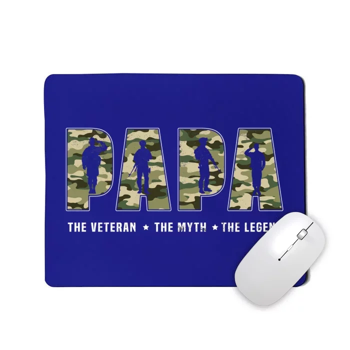 Papa Veteran Gift Fathers Day For Veteran Dads Gift Mousepad